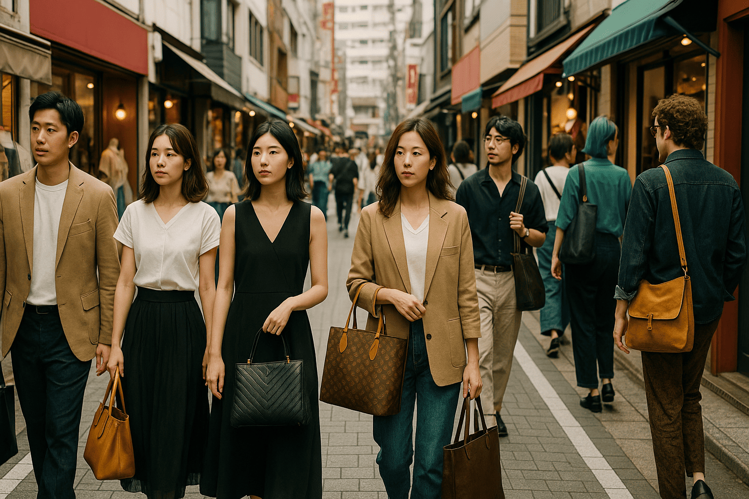 中野の街を行き交うおしゃれな人々のイメージ