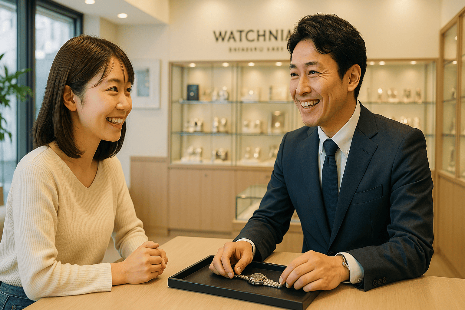 ウォッチニアン買取専門店 新宿東口店の明るい店内