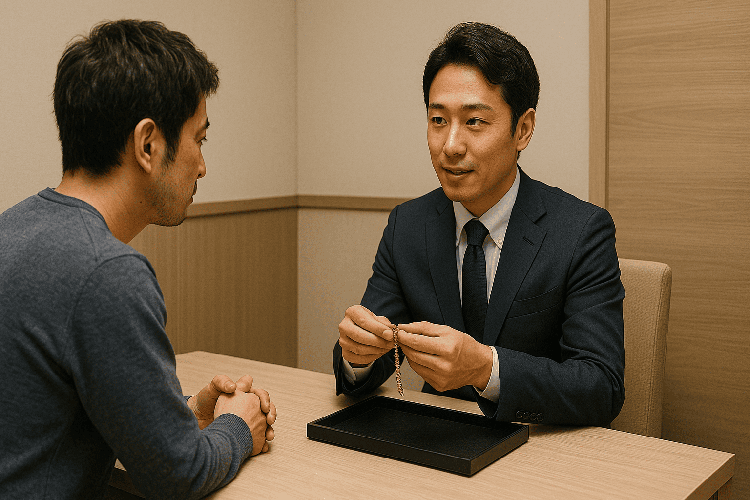 ウォッチニアン買取専門店 新宿歌舞伎町店の落ち着いた査定スペース